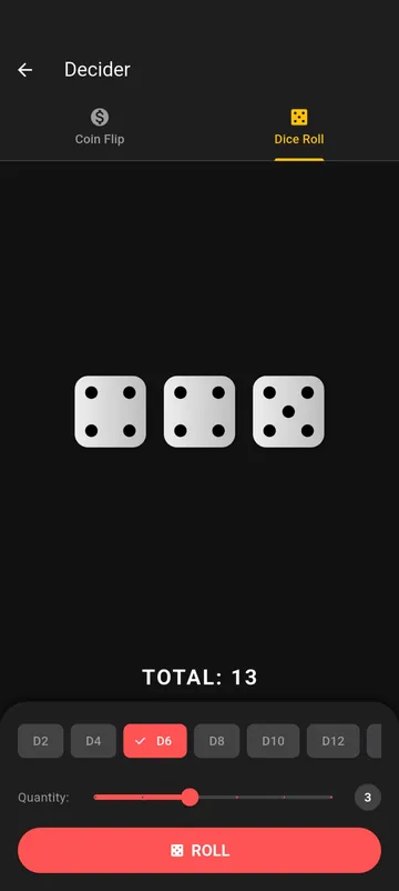 Tooliz screenshot: dice roller