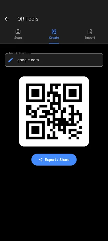 Tooliz screenshot: QR code generator