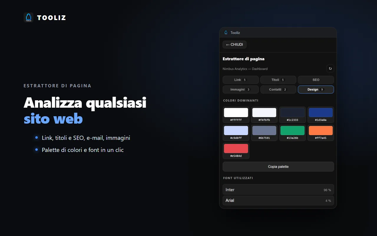 Tooliz nel browser: estrattore di pagina